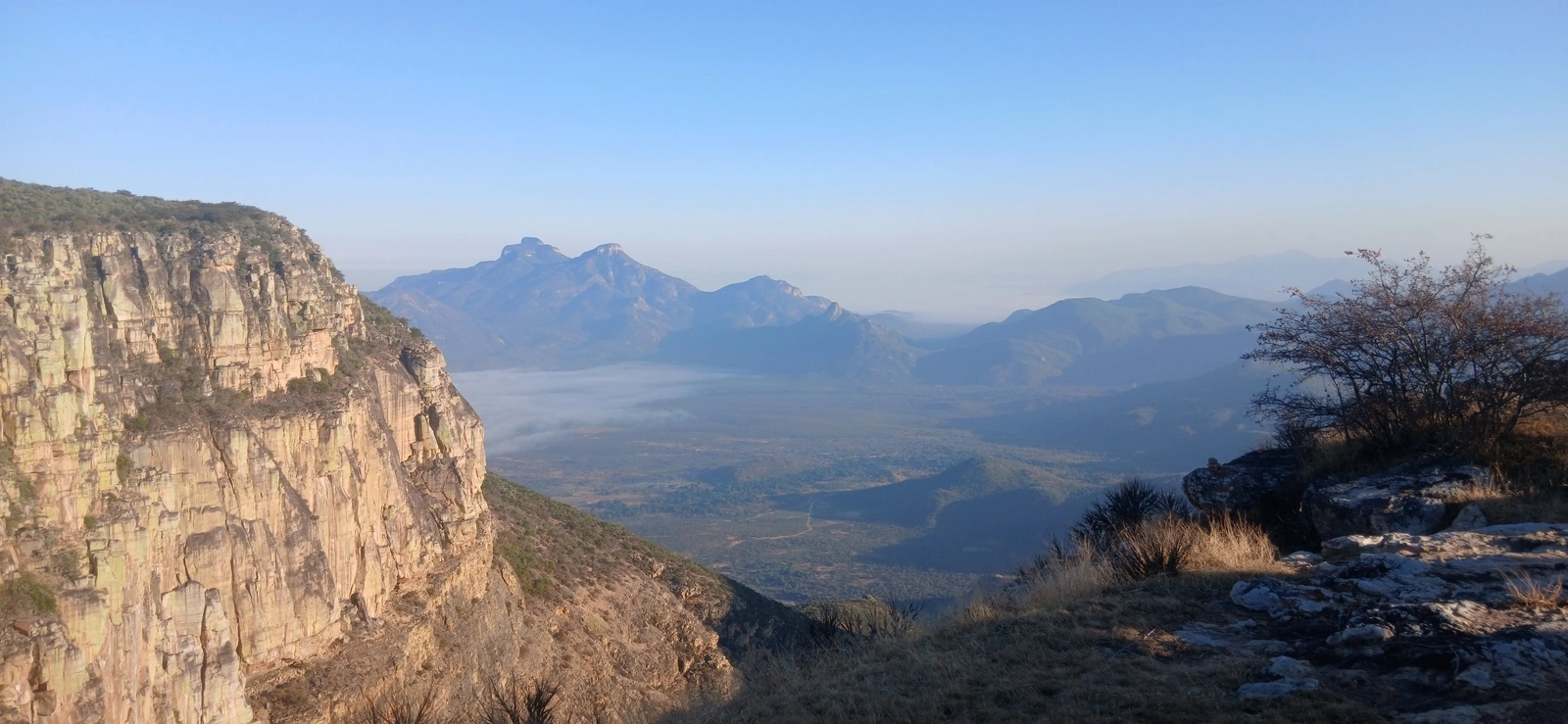 Mountain cliffs and distant valleys in southern Angola